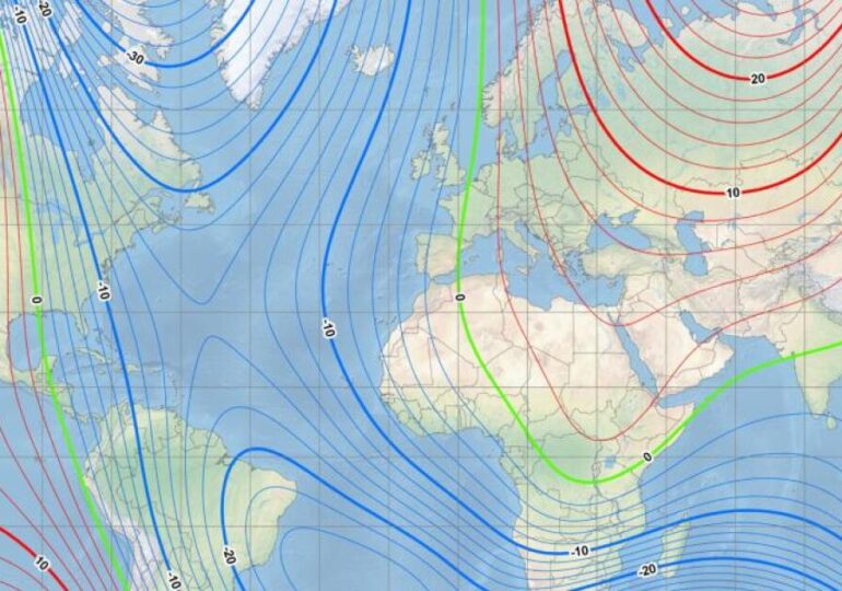 Revised World Magnetic Model Predicts Movement of Magnetic North Pole